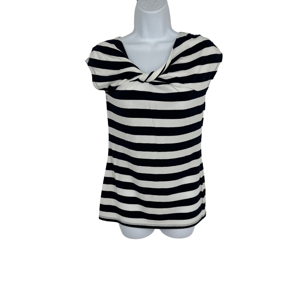 Garnet Hill Cap Sleeve Twisted Neck T-Shirt Size XS